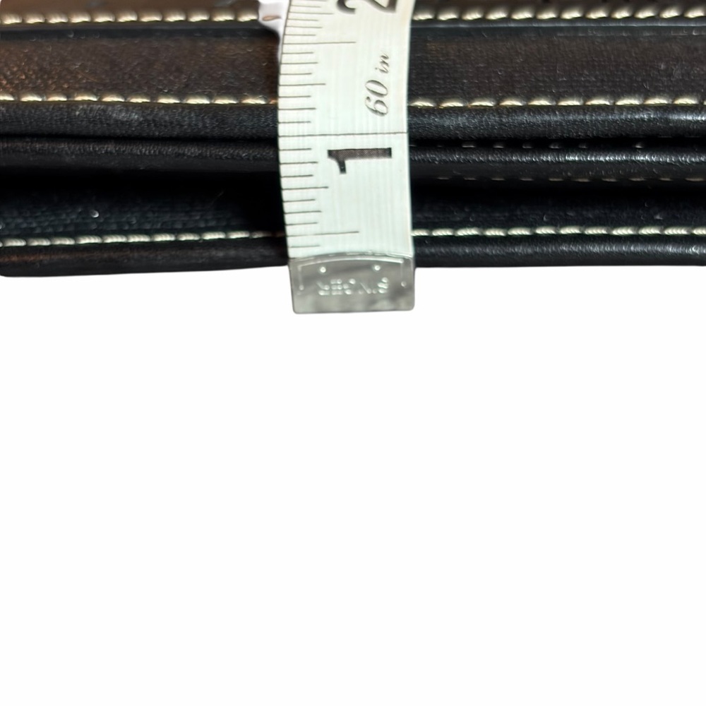 VINTAGE ANNE KLEIN BLACK LEATHER CLUTCH WRISTLET WITH BRONZE HARDWARE - Picture 7 of 13